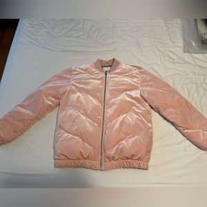 Pink velvet Gap Bomber jacket